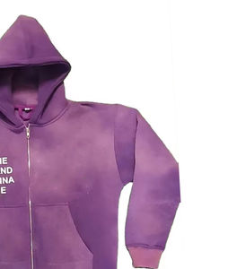 Sweat à capuche thermique avec patch de broderie vieilli vintage personnalisé Sweat zippé XS pour hommes Manches longues Hiver Polaire Couleur unie - Product Image 5