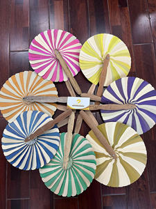 พัดใบปาล์ม งานฝีมือ ทำจากใบปาล์มแห้ง น้ำหนักเบา พกพาสะดวก ใช้ตกแต่งสวน งานแต่งงาน ผลิตในเวียดนาม - Product Image 3