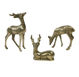 Juego de tres ciervos de acabado brillante fundido personalizado hecho a medida ciervos decorativos para el hogar escultura decorativa de ciervo de aluminio - Product Image 1