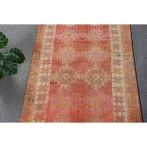 Tapis en laine turque rouge vintage 28x11.9ft tissage plat Patchwork Design pour décorations de salon ou utilisation de voiture avec support en latex - Product Image 5