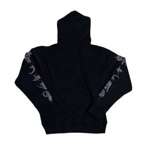 Sudadera con capucha unisex de forro polar con detalles de cristal y pedrería, ideal para la moda de invierno y suministro al por mayor. - Product Image 4