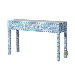 โต๊ะคอนโซลฝังมุกอย่างดี สีฟ้า สำหรับห้องนั่งเล่นและห้องโถง มีจำหน่ายในราคาโรงงานขายส่ง - Product Image 3
