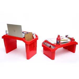 Klappbarer tragbarer Laptop-Schreibtisch für Kinder Frühstücks tisch Serviert ablett mit zusätzlichem Stauraum für Bücher Kunststoff material