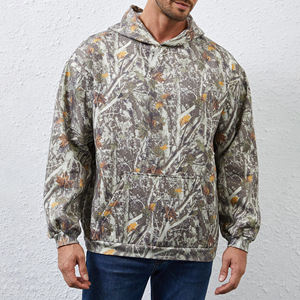 Sudadera con Capucha de Forro Polar para Hombre, Corte Holgado, Estampado Personalizado, Textura de Jungla, Invierno, Ecológica, Secado Rápido, Corte Cuadrado, 2026 - Product Image 3