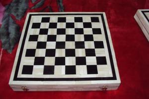 Jeu d'échecs en os de corne, os d'animaux naturels, design écologique de style campagnard français, fait à la main, décoration murale, anniversaire, décoration de la maison, salon - Product Image 4