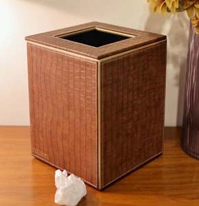 Poubelle et bac de rangement en bois de manguier pour sculpture à la main en noyer - Product Image 3