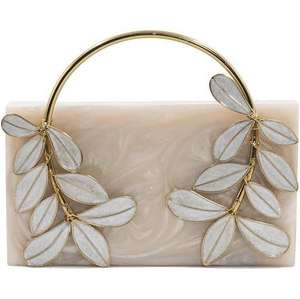 Prix abordable quantité minimale de commande bas vente en gros créatif noir marbre pailleté résine pochette avec chaîne pour dames décoratif sac à main sacs à main - Product Image 2