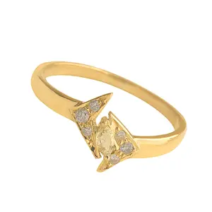 Лучшее качество, натуральное полностью ограненное бриллиантовое кольцо из цельного желтого золота 18 карат, оптовая продажа, модные ювелирные изделия для помолвки, производитель