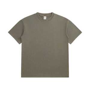 T-shirt 100% coton pour hommes surdimensionné col rond design solide t-shirt décontracté vente en gros - Product Image 1