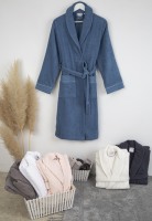 Peignoir en coton tissé côtelé écologique MS, produit textile de maison Denizli