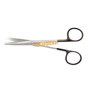Ciseaux Mayo en acier inoxydable de haute qualité outil de coupe de pansement à lame tranchante noir demi-revêtement Instruments manuel - Product Image 4