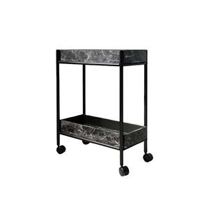 Reliable Powder Coated Steel Frame <b>Cart</b> Laminate Wood Shelves KD Portable Service <b>Wagon</b> - Product Image 1
