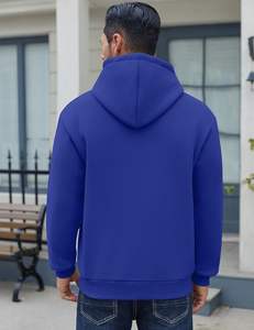 Sweat à capuche bleu décontracté unisexe avec logo personnalisé sweat-shirt en molleton de coton vêtements de sport de plein air chaud hiver Streetwear veste à capuche - Product Image 2