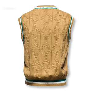 2025 gros personnalisé de haute qualité confortable pull tricoté chaud pull gilet hommes sans manches couleurs unies hommes chandails - Product Image 3