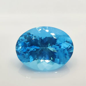 20x15mm Naturel Facettes Coupe Ovale pour Topaze Bleue Suisse Commande Minimum 100 Carats pour la Fabrication de Bijoux - Product Image 1