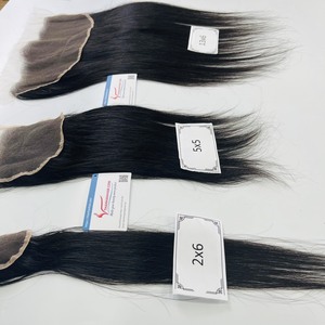 Venta al por mayor de cierre de encaje y extensiones frontales de cabello humano vietnamita HD encaje 2x6 cierre a 13x6 cabello frontal - Product Image 5