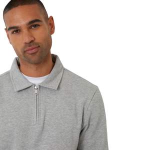 Sudadera Personalizada de Algodón y Poliéster de Alto Gramaje, Sudadera con Cuello Polo, Cierre de Cremallera de un Cuarto, Corte Holgado, para Hombre - Product Image 3
