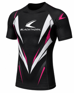 Camiseta de Compresión Deportiva de Manga Corta para Hombre, Personalizada, de Secado Rápido, Transpirable, de Spandex y Poliéster, con Protección UPF50+ - Product Image 2