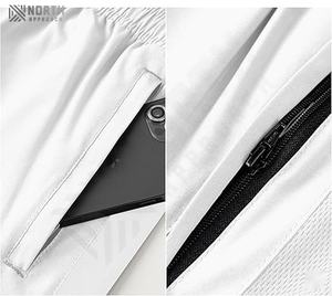 Shorts de sport décontractés pour hommes personnalisés OEM, taille élastique, respirant, séchage rapide, entraînement, course à pied, salle de sport, noir, polyester, uni, pour hommes - Product Image 5