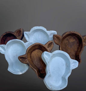 Bol à pâte en bois de vache ferme rustique cadeau Unique pour bétail décor occidental bols à pâte en bois d'acacia - Product Image 3