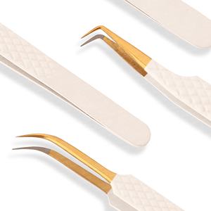 Pinzas para Pestañas Semicurvas de 90 Grados con Punta de Ultra Precisión y Control de Tensión Perfecto, Ecológicas, de Alta Elasticidad, con Logotipo Personalizado - Product Image 1