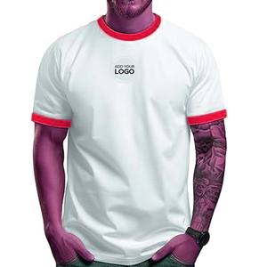 Camisetas personalizadas de punto jersey con ribete en contraste, 50% poliéster/50% algodón - Product Image 1