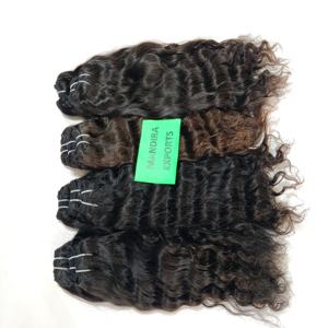 100% vendeur vierge aligné sur les cuticules non traitées Extensions de cheveux humains du Temple indien tissage ondulé faisceaux naturels de cheveux humains - Product Image 2