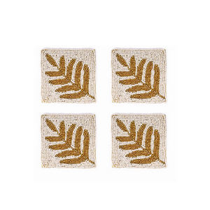 Dessous de verre perlé doré marron vintage multicolore tendance meilleure qualité Ensemble de sous-verre perlé Décoration de table à manger de mariage - Product Image 6