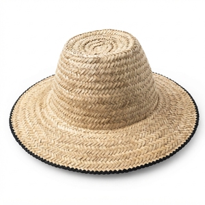Sombrero de Paja Estilo Marinero Hecho a Mano con Ala Ancha |   Hoja de palma natural tejida a rayas |   Venta al por Mayor de Ropa para Fiestas en la Playa para Mujeres y Hombres |   Diseño de Flecos Personalizado - Product Image 1