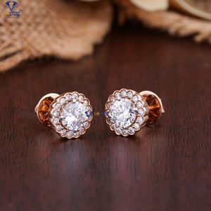 Labstone Classic 1.71 TDW Boucles d'oreilles en or rose taille ronde avec diamant Couleur EF-VS Certifié IGI Or 18K & 14K - Product Image 2