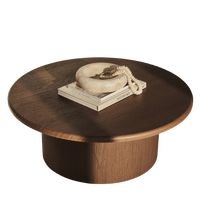 Table basse ronde moderne en acajou massif Willy, écologique et durable, table d'appoint pour salon, salle de séjour, hôtel