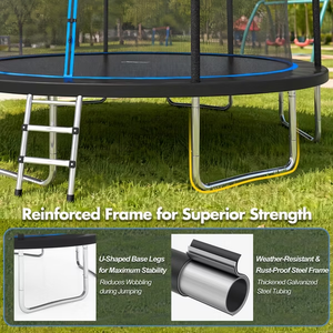 Trampolino da Esterno 14FT con Rete di Sicurezza e Telaio in Acciaio Antiruggine, Tappeto Elastico Ricreativo ad Alto Rimbalzo per Bambini e Adulti - Product Image 3
