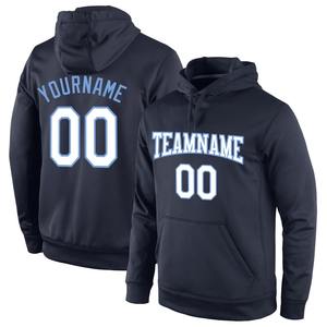 Custom Stitched <b>Navy</b> White-Light Blue Sports Pullover <b>Sweatshirt</b> Hoodie - Product Image 1