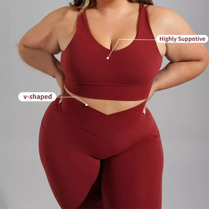 Personalizado 5XL transpirable ligero impermeable entrenamiento Yoga desgaste conjunto para mujeres más tamaño Fitness - Product Image 5