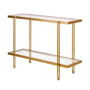 Mesa Consola de Metal Dorado Texturizado con Diseño de Marco Escultural para un Estilo Moderno de Entrada y un Atractivo Decorativo de Lujo - Product Image 6
