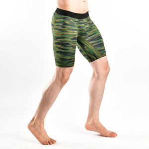 Short de survêtement de compression décontracté pour hommes, teint uni, motif uni, tissu peigné, séchage rapide, fermeture à cordon, entraînement de motard, fitness - Product Image 4