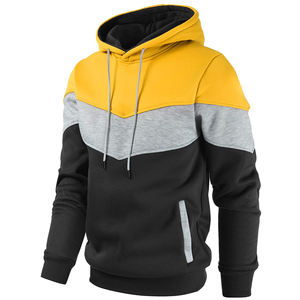 Sweat-shirt pour homme personnalisé en gros, coton décontracté, coton lourd, uni, bicolore, couleur contrastée, sweat-shirt basique d'hiver, impression numérique - Product Image 3