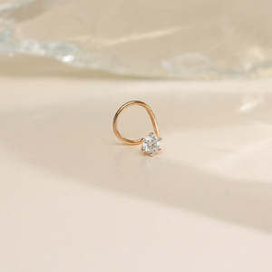 Pince à nez en or 18 carats plaqué or avec diamant, style couronne, pour femme, bijou vintage pour mariage et fiançailles, cadeau - Product Image 6
