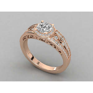 Bague solitaire en or 18 carats pour femmes, bague de fiançailles élégante et luxueuse en diamant - Product Image 3