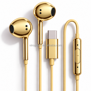 Écouteurs filaires chromés argentés Type C 3,5 mm, modèle 2026, les plus vendus, pour le sport et la <span class=keywords><strong>musique</strong></span> - Product Image 2