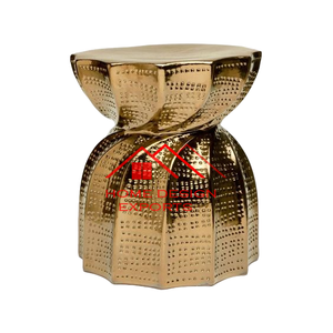 Table gigogne en métal aluminium massif, finition or et noir - Product Image 4