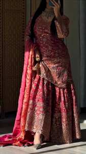 Lancement de la nouvelle collection de vêtements de fête et de mariage modernes Zain Exports pour femmes, coupe classique, sharara palazzo reverser, lourd, fendy - Product Image 3