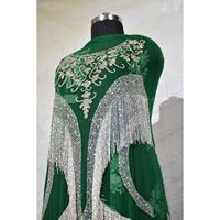 Tissu en dentelle perlée blanc fait main de luxe, travail de perlage, vêtements indiens et pakistanais, robe de mariée, panneau avant et arrière, vente en gros en Inde