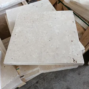 หินอ่อนมาร์แม็ก45,7X91,4ซม. ความหนาทั้งหมด Travertine งาช้างที่มีคุณภาพดีที่สุด18 "X 18"