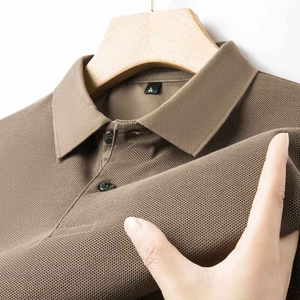 เสื้อโปโลผู้ชายดีไซน์ใหม่ล่าสุด สีเขียว ผ้าฝ้าย 100% คุณภาพสูง เสื้อโปโลสีพื้น - Product Image 5