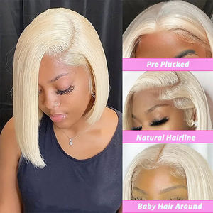 CLJhair Bob parrucca frontale in pizzo trasparente bionda 13x4 parrucche dritte vicino <span class=keywords><strong>a</strong></span> <span class=keywords><strong>Me</strong></span> per donna - Product Image 5