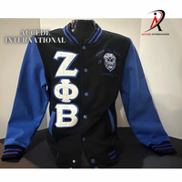 Novedades: Chaqueta de lana para mujer Sorority Zeta Phi Beta con escudo Divine1920 y bordado de sarga en contraste, transpirable.