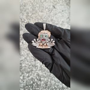 Vente en gros de pendentif en diamant cultivé en laboratoire en or massif 14 carats pour femmes CP005 14 carats L VVS2 bijoux classiques taille brillant pour - Product Image 5