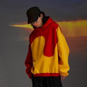 OEM personalizado de moda de alta calidad 100% algodón de gran tamaño Niño de algodón de dos tonos con paneles sudaderas con capucha para hombres - Product Image 3