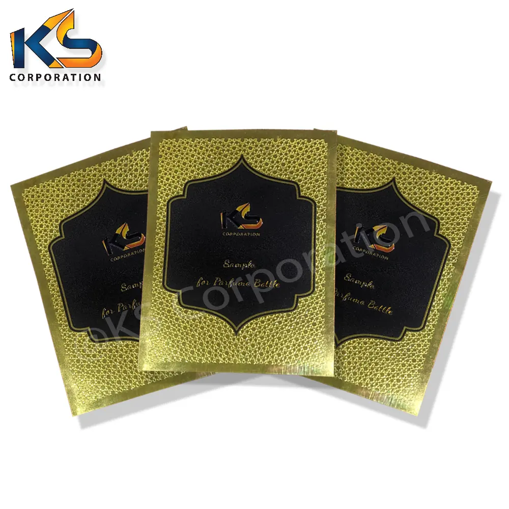 Customized Logo Golden Chrome Perfume Private Bottle Label Embossed Stickers Top Quality Adhesive Vinyl Stickers